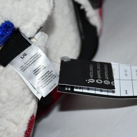 Hotel Doggy  Plaid Melton Coat  in  Cranberry Red  Size: LARGE  #DJ00199DI   NWT - Picture 4 of 5